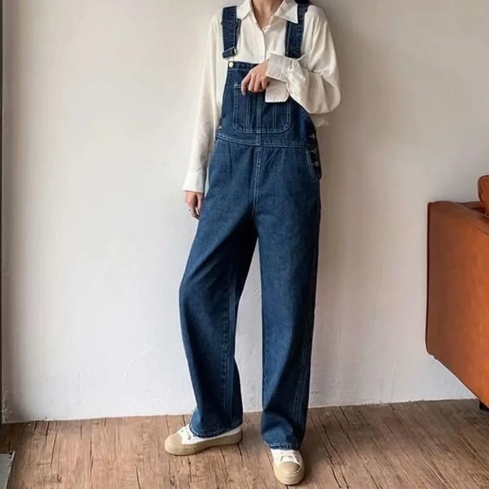 Feynzz Denim Jumpsuits Women Pant Woman Jeans High Waist Denim Pants Wide Leg Denim Clothing Blue Jeans Vintage Quality Fashion