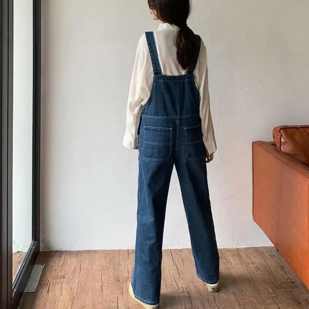 Feynzz Denim Jumpsuits Women Pant Woman Jeans High Waist Denim Pants Wide Leg Denim Clothing Blue Jeans Vintage Quality Fashion