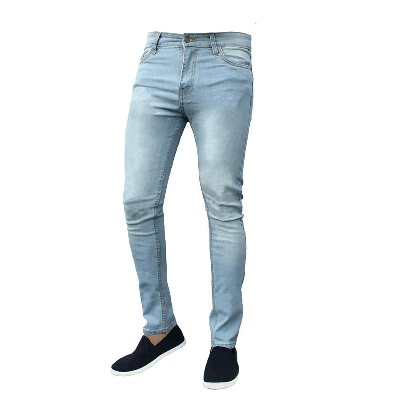 2022 Hot Sale Fashion Skinny Stretch Men's Jeans Thin Fit Sexy Denim Pants Classic Washing Solid Smart Jeans for Men