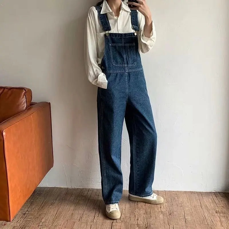 Feynzz Denim Jumpsuits Women Pant Woman Jeans High Waist Denim Pants Wide Leg Denim Clothing Blue Jeans Vintage Quality Fashion